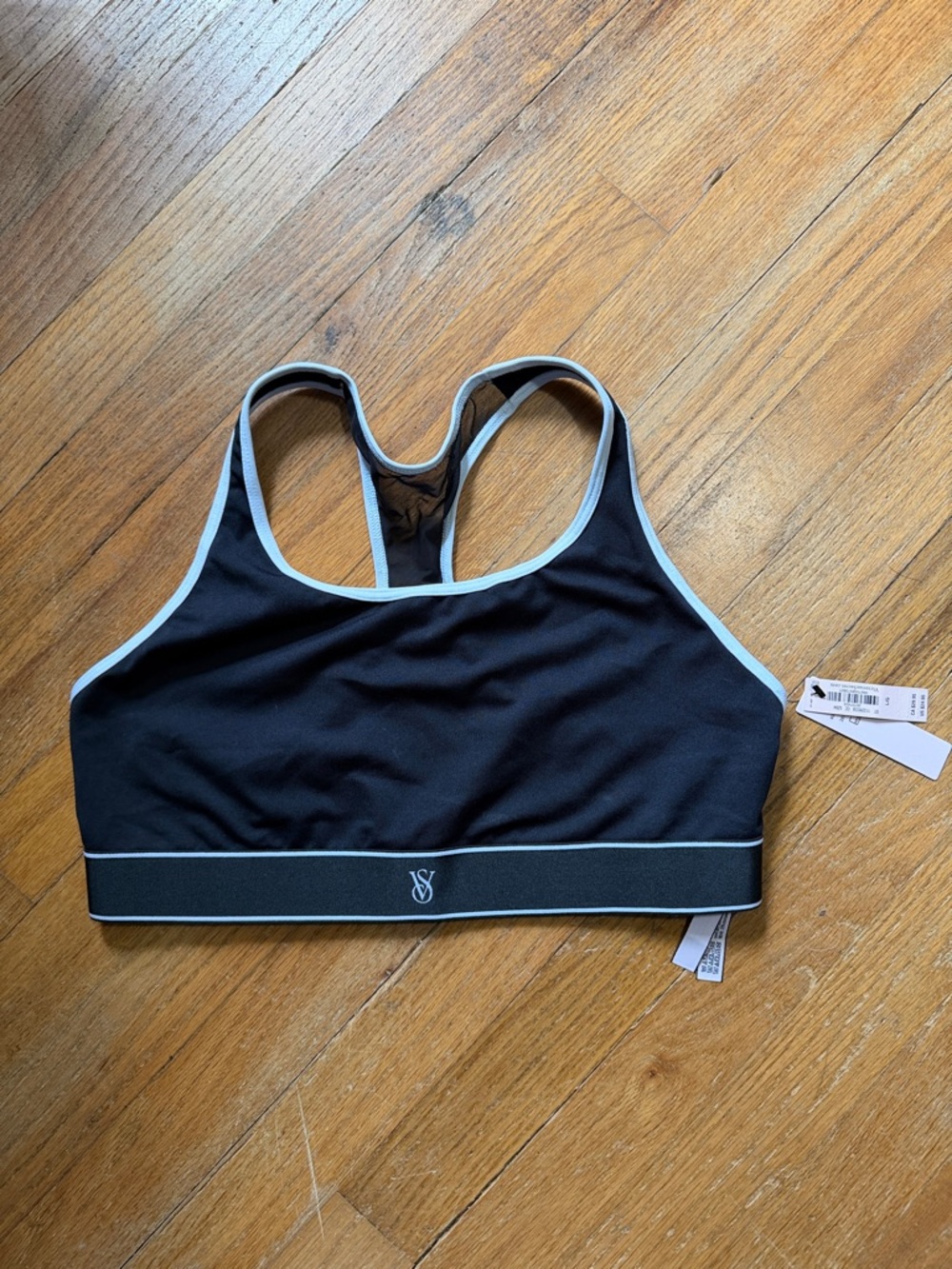Victoria's Secret Black Sports Bra with white Trim